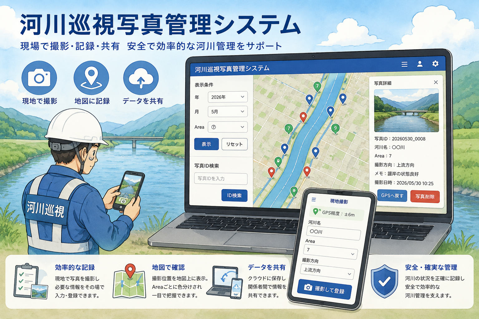 河川巡視写真管理システム